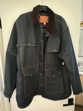 Filson Dark Indigo Field Jacket with Brown Corduroy Collar